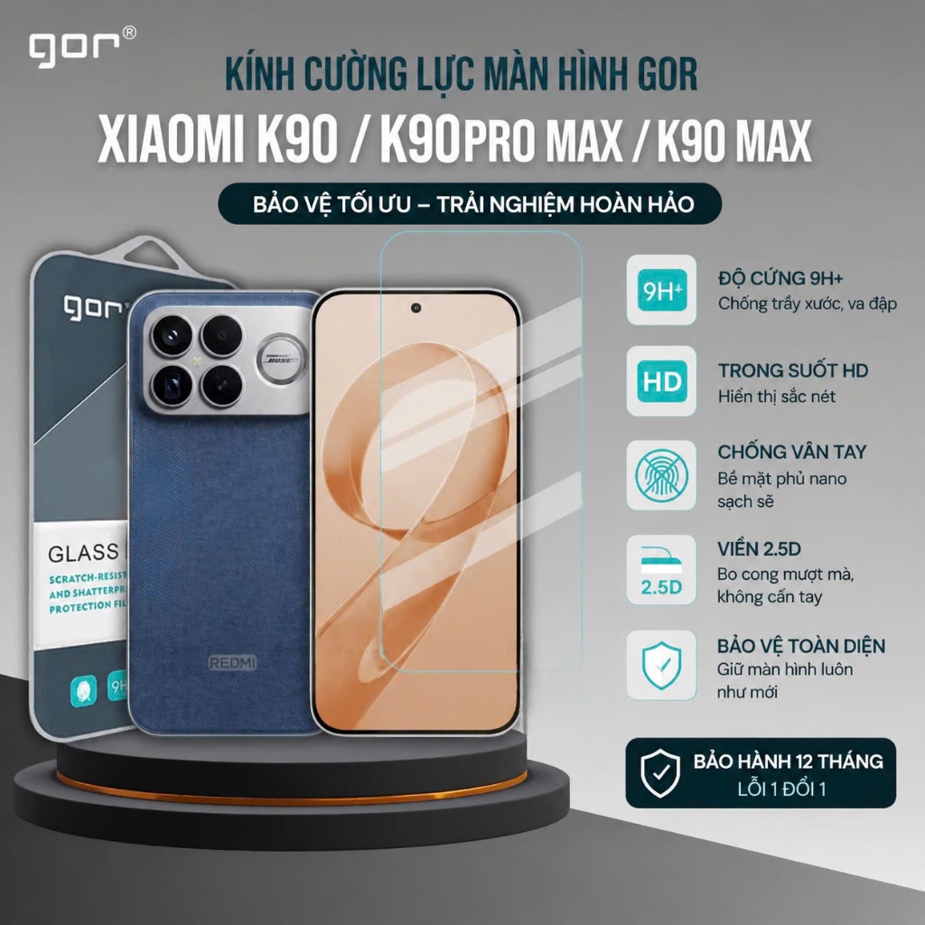 Kính Cường Lực Gor Xiaomi Redmi K90 ULTRA/ K90 PROMAX/ K90 MAX/ K90/ K80 ULTRA K80 K80 PRO/ K70 ULTR