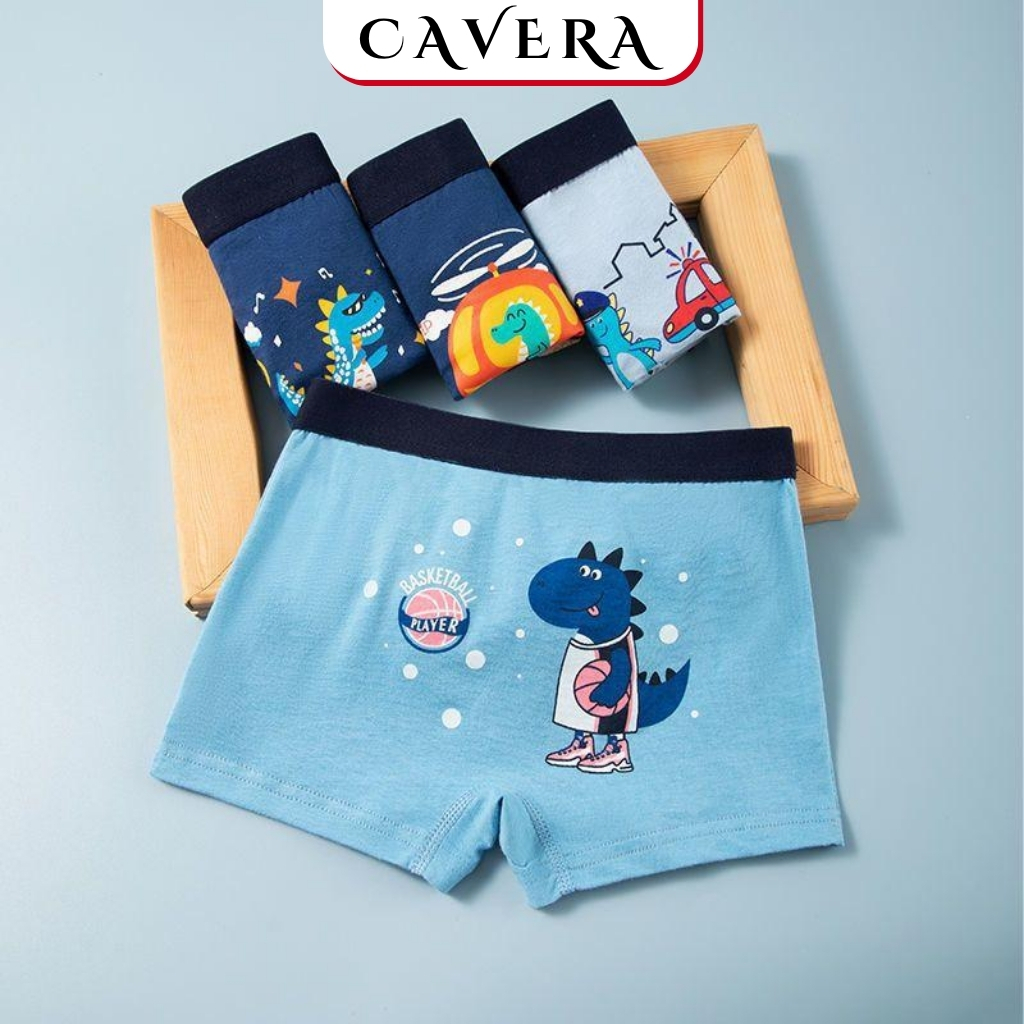Combo 4 Quần Lót Bé Trai Dáng Quần Ngắn – Set 4 Quần Bé Trai Cotton Mềm Mịn Co Giãn Tốt CAVERA VN