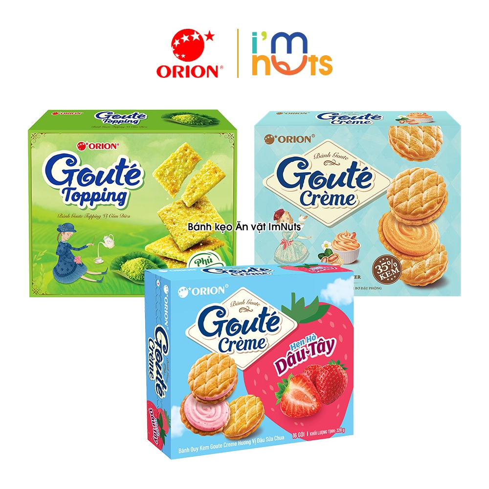 Bánh Quy Kem Goute Creme Và Cracker Goute Topping Orion Đủ Vị
