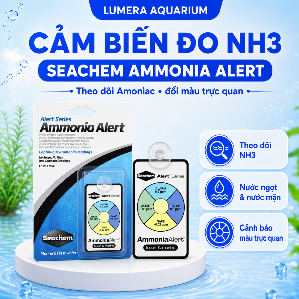 [Lumera Aquarium] Seachem Ammonia Alert Cảm Biến Đo Nồng Độ NH3, Theo Dõi Nồng Độ Amoniac Cho Bể Cá 