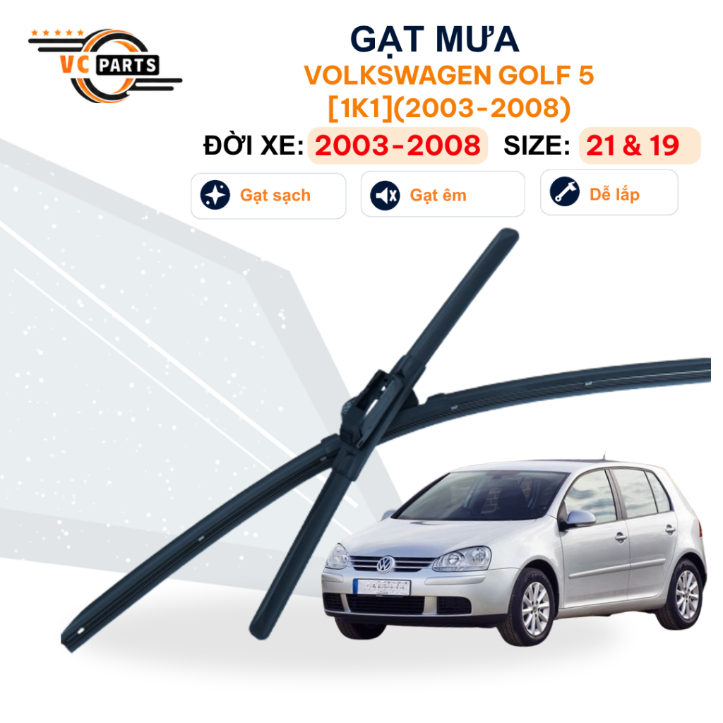 Gạt Mưa Thân Mềm Schaeffler Kích Thước 21 & 19 Cho Volkswagen Golf 5 [1K1] (2003-2008)