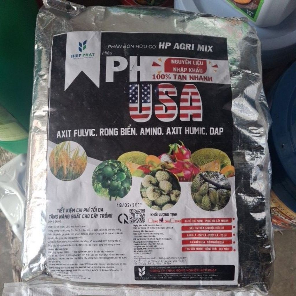 HUMIC 5 trong 1 Humic USA bao 10Kg có (Axit Humic + Amino + Rong Biển + Dap + K Humate) dạng viên
