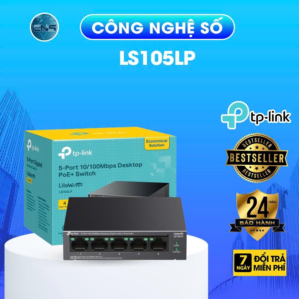 Switch TP-Link LS105LP Để Bàn 5 Cổng 10/100Mbps với 4 Cổng PoE - BẢO HÀNH CHÍNH HÃNG 2 NĂM