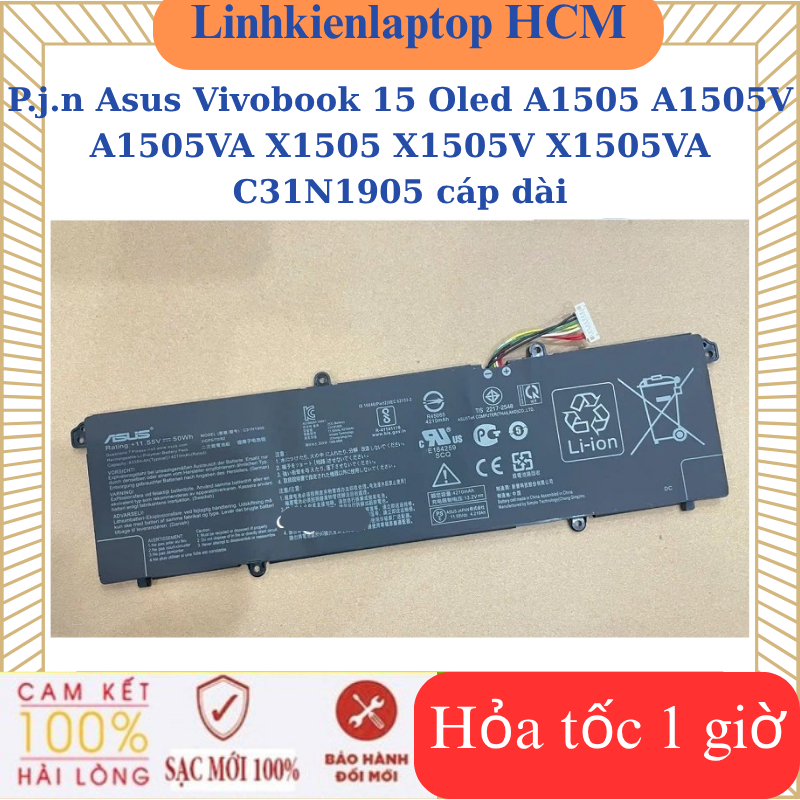 Sạc Pin Asus Vivobook 15 Oled A1505 A1505V A1505VA X1505 X1505V X1505VA C31N1905 cáp dài