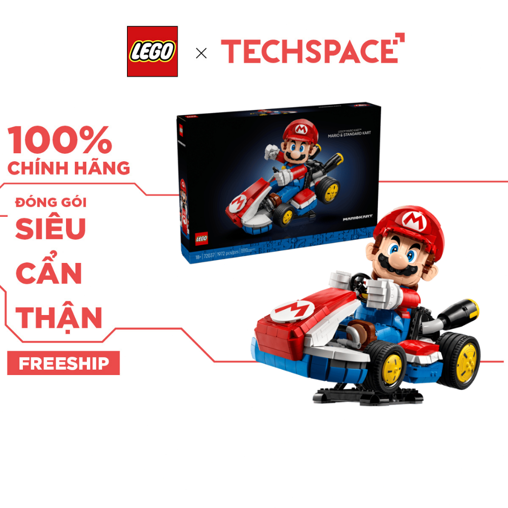 Bộ Mô Hình Mario Kart™ - Mario Và Xe Tiêu Chuẩn LEGO Super Mario #72037
