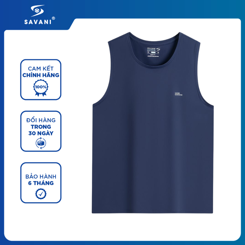 Áo Sát Nách Nam Trơn SAVANI Ép Sealon Ngực, Chất Vải Nylon Co Giãn, Nhanh Khô MTTA006S6
