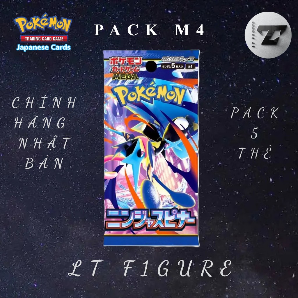 [LT F1GURE] Thẻ Card Game Pokemon - Pack Pokemon Ninja Spinner (Pack M4 - Pack 5 thẻ) - Chính Hãng N