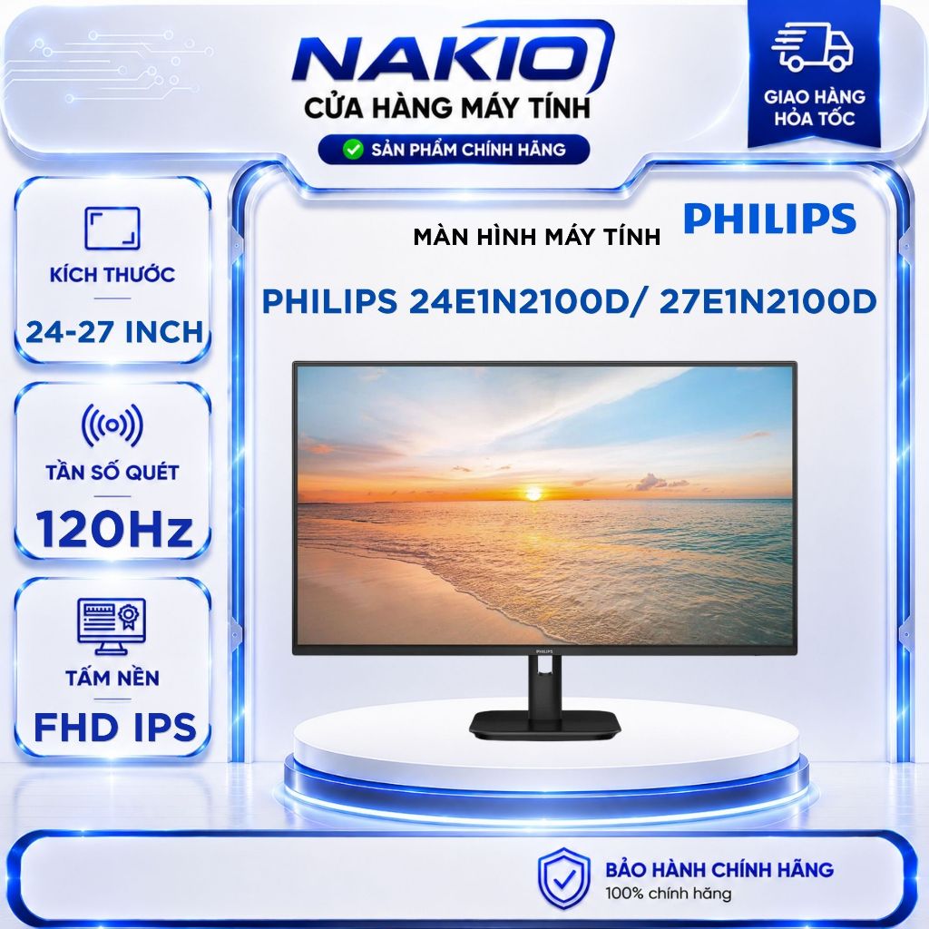 Màn Hình Philips 24E1N2100D/ 27E1N2100D (23.8-27 inch, Full HD, IPS, 120hz, 4ms)