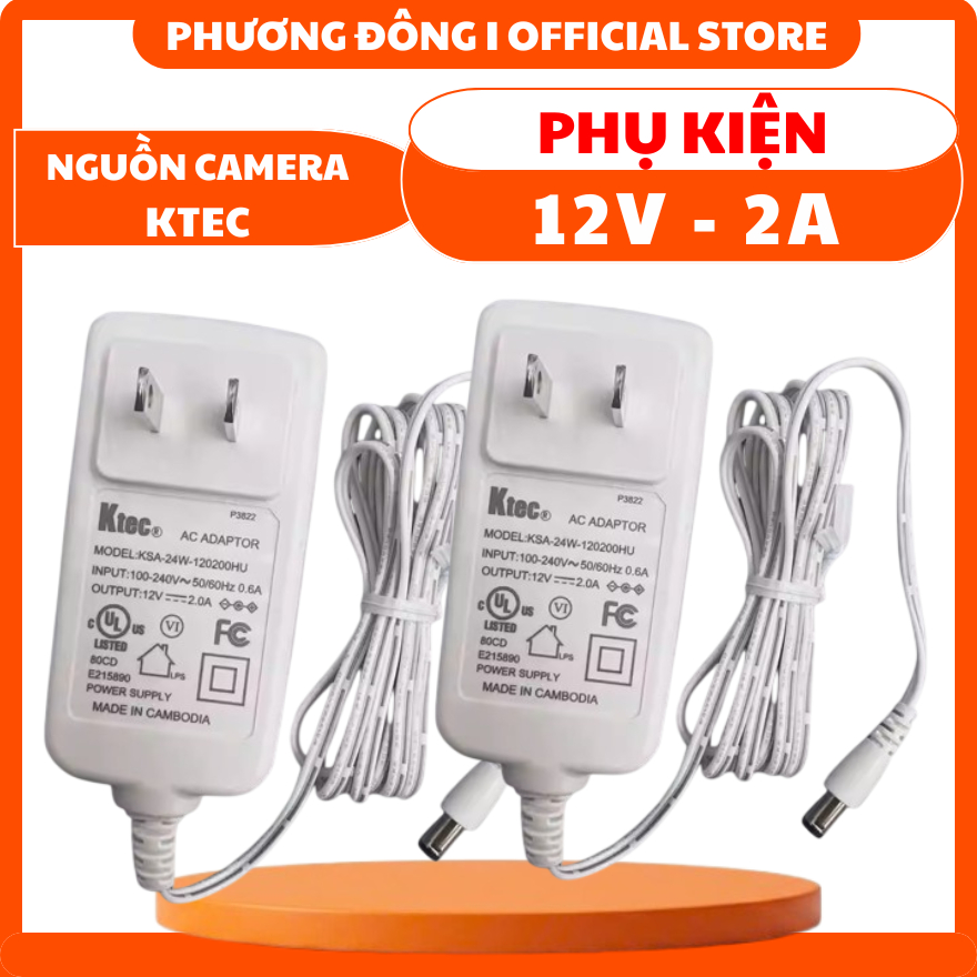 NGUỒN KTEC 12V 2A DÙNG CHO CAMERA, WIFI, MODERN