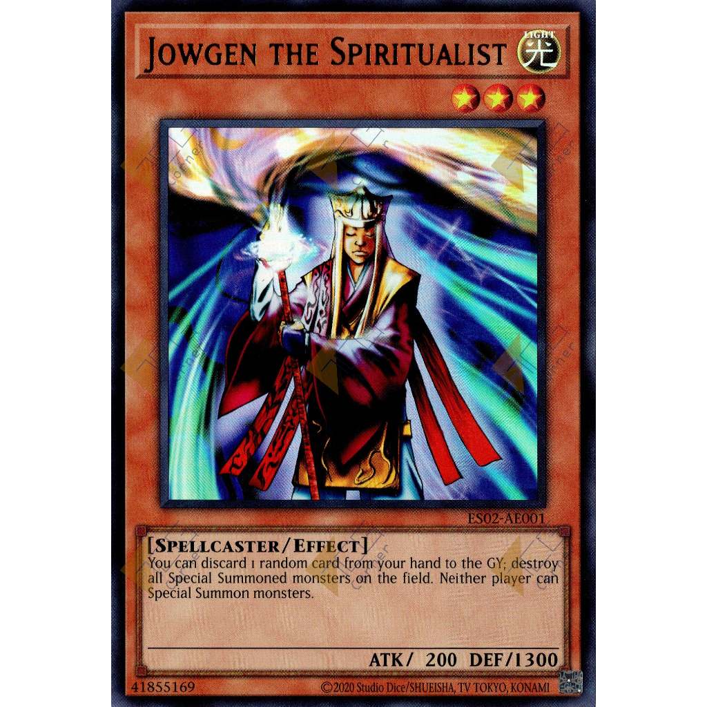Thẻ bài Yugioh Tiếng Anh Chính Hãng Phiên Bản AE: ES02-AE001 Jowgen the Spiritualist (UR)