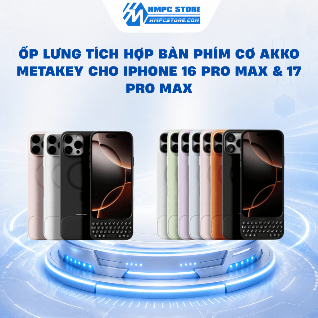 Ốp lưng tích hợp bàn phím cơ Akko MetaKey cho IPhone 16 Pro Max & 17 Pro Max | BH 1 năm