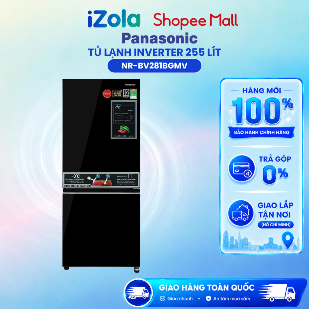 NR-BV281BGMV - Tủ lạnh Panasonic Inverter 255 lít NR-BV281BGMV - Hàng chính hãng