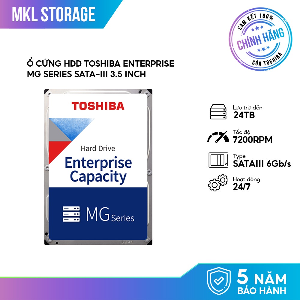 (TẶNG BLINDBOX) Ổ cứng NAS HDD Toshiba Enterprise MG 7200 rpm 3.5-inch hoạt động 24/7 Chính Hãng
