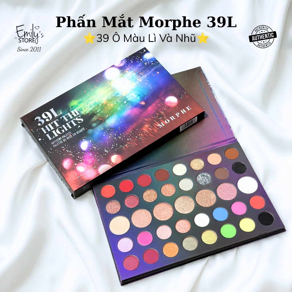 (Thanh Lý) Phấn Mắt Morphe 39L Hit The Lights. Nhiều Màu