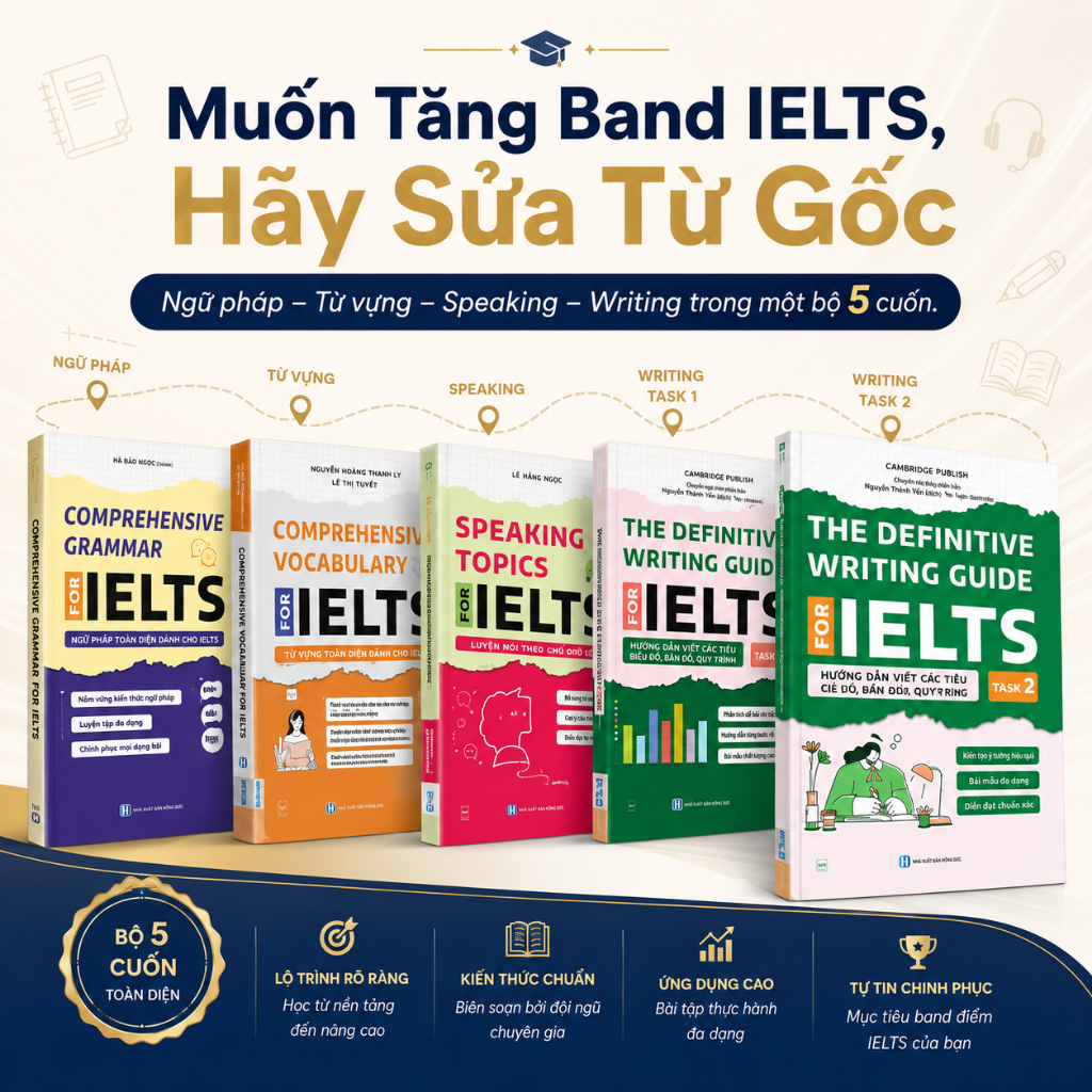 Sách IELTS Comprehensive Grammar – IELTS Speaking Topics – The Definitive Writing Guide For IELTS