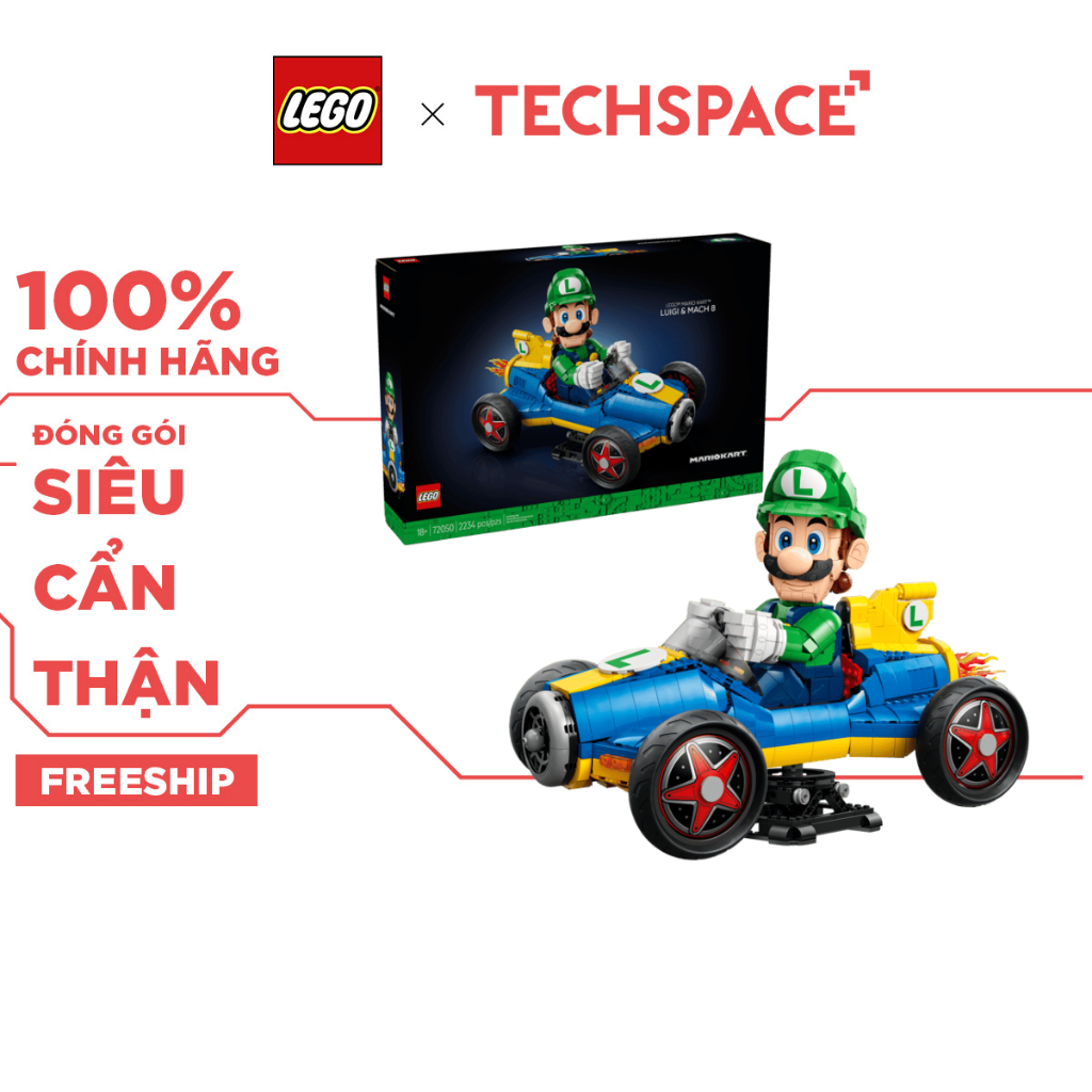 Bộ Mô Hình LEGO Mario Kart™ - Luigi Lái Xe Mach 8 LEGO SUPER MARIO #72050