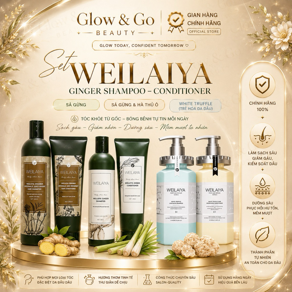 Dầu Gội Xả Gừng Weilaiya Ginger Shampoo 400ml