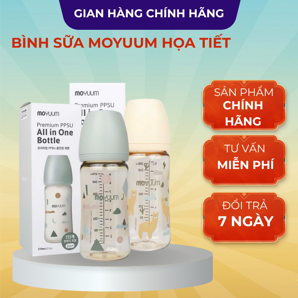 (TẶNG THÊM 1 NÚM )Moyuum  - Thiết kế cổ rộng tiện lợi dễ vệ sinh,chăm sóc bé tốt hơn