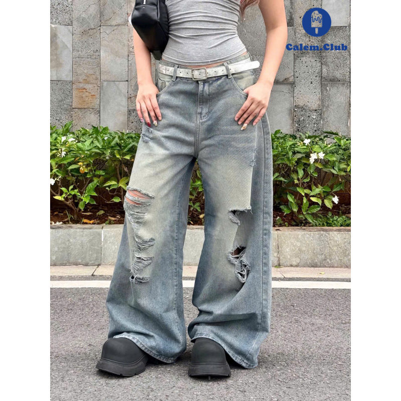 Quần Jean Ver.3 Dài Fold Series Calem Club chất liệu Denim form nam nữ phong cách trẻ trung năng động | BigBuy360 - bigbuy360.vn
