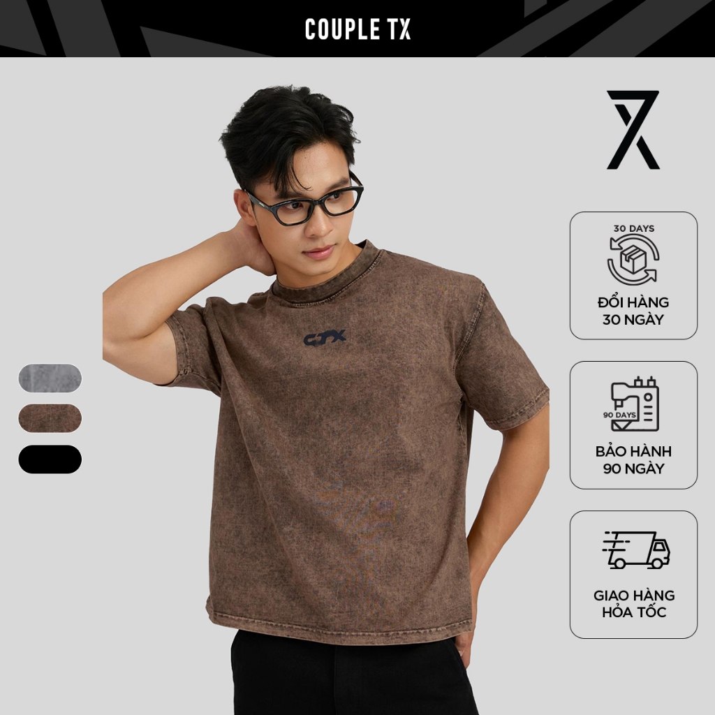 Áo Thun Nam Couple TX 100% Cotton Oxy Wash Acid Form Relax MTS 1531