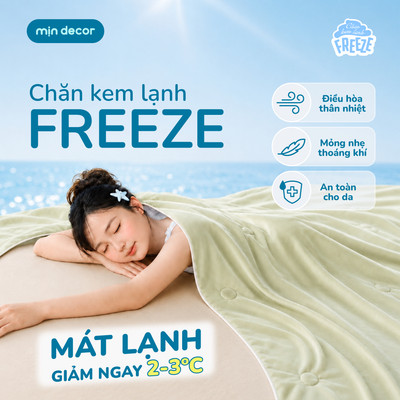 [HOẢ TỐC] Chăn Kem Lạnh Freeze Mịn Decor, Chăn Băng Nam Cực Mùa Hè Mềm Mát, Mỏng Nhẹ, Size 2mx2m2