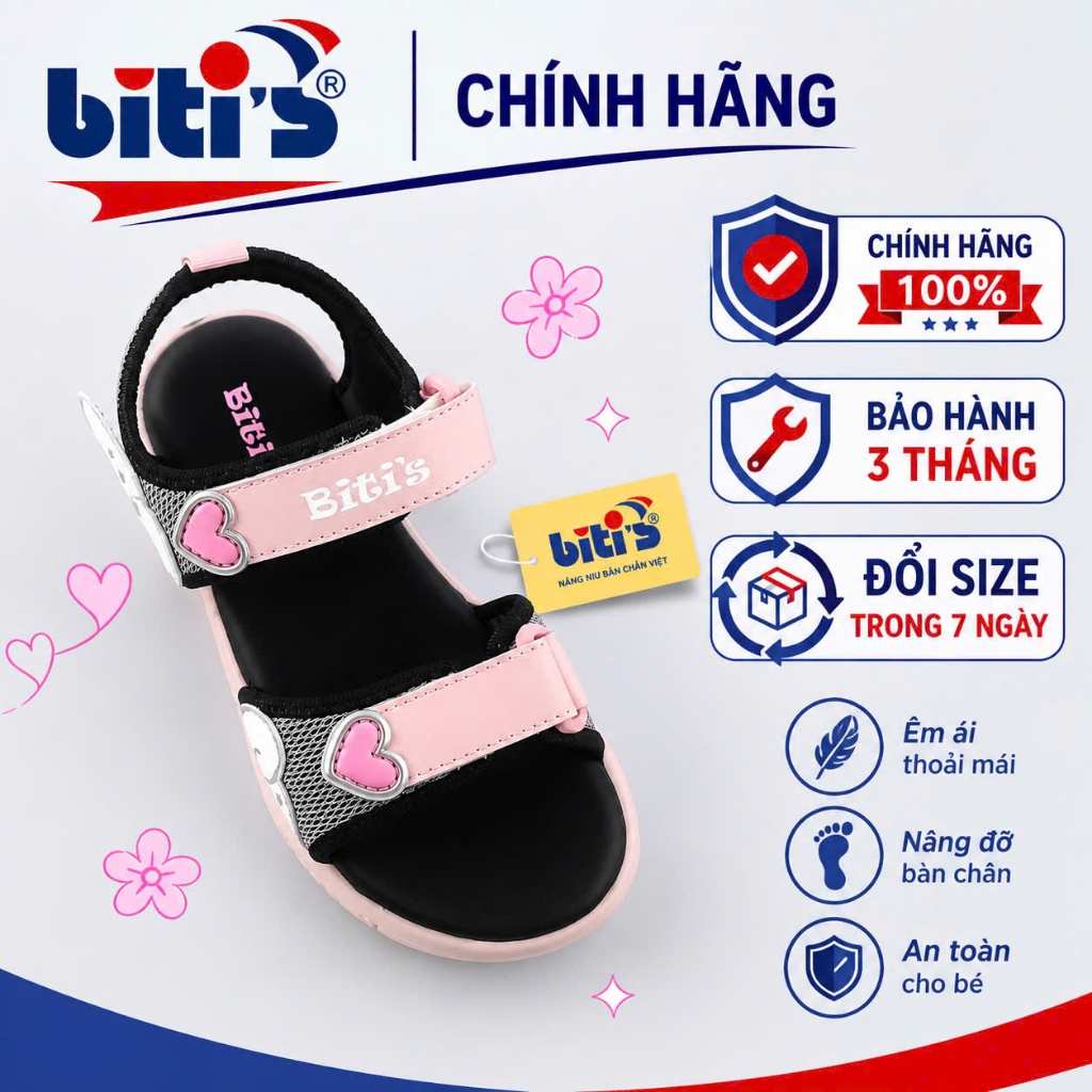 Sandal Biti's bé gái BEG0063 BEG010097 - mẫu mới - chính hãng - ôm chân - đế êm size từ 30 -37 | BigBuy360 - bigbuy360.vn