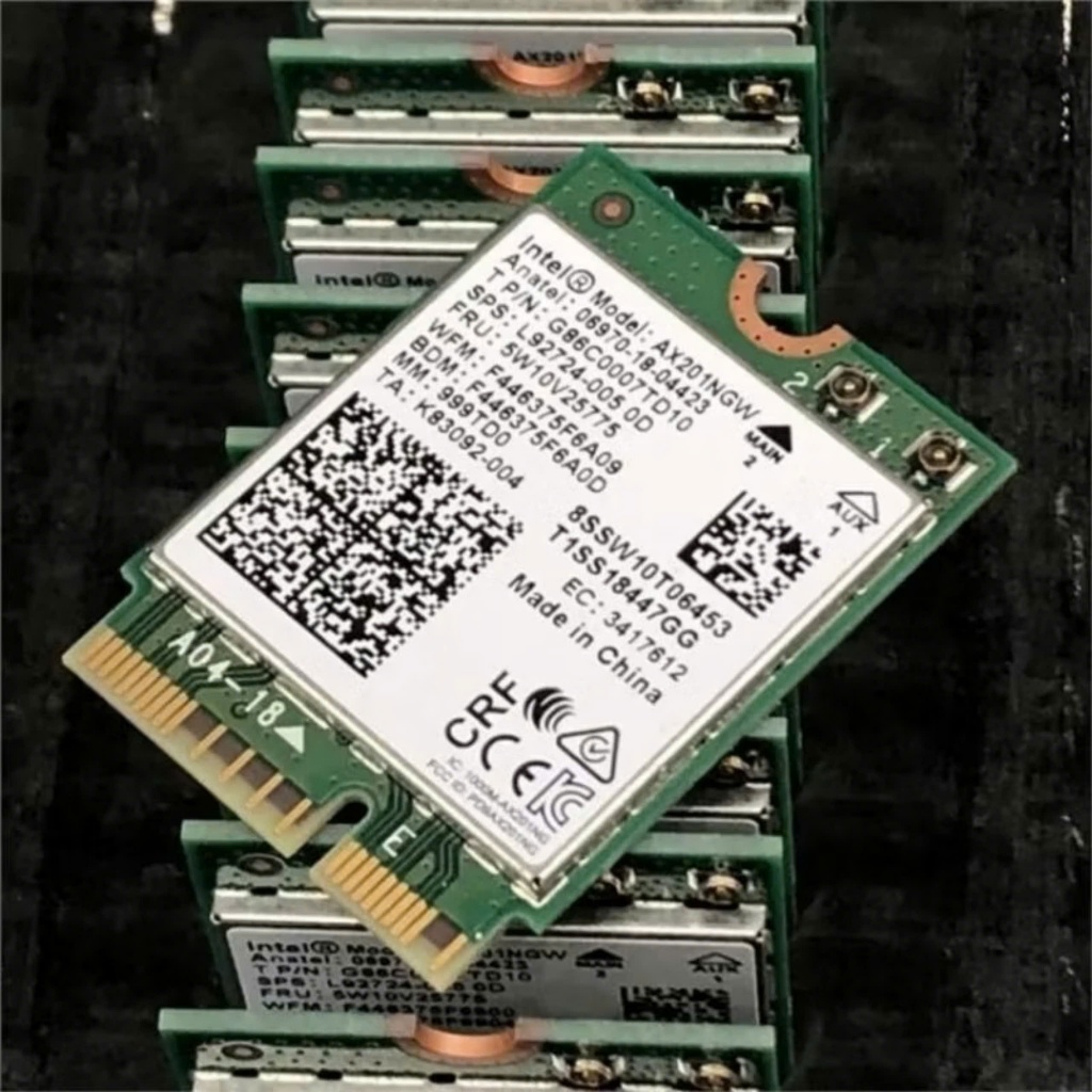 Card Intel Wi-Fi 6 AX200 và AX201, Băng Tầng 2.4GHz và 5Ghz, Bluetooth 5.2, Chính Hãng Mới 100%