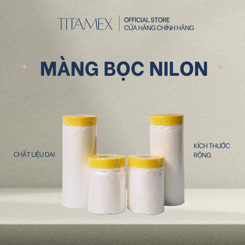 Màng Bọc Nilon Che Bụi, Băng Keo Nilon Che Sơn Đa Năng, Bảo Vệ Đồ Dùng