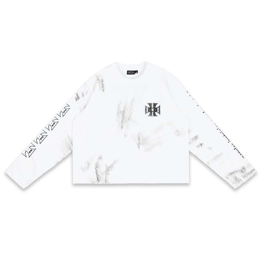 ÁO SWE CROSS L/S BOXY TEE - WHITE