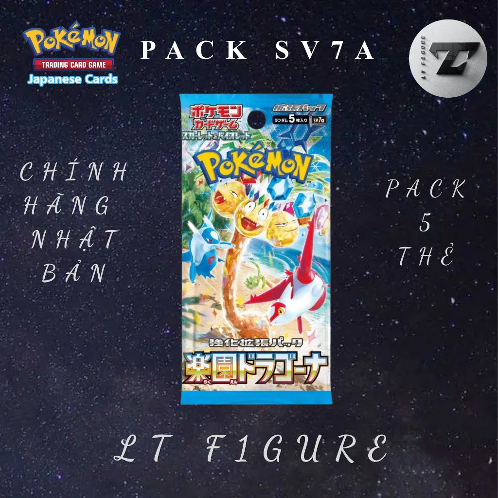 [LT F1GURE] Thẻ Card Game Pokemon - Pack Pokemon Paradise Dragona (SV7A - Pack 5 Thẻ) - Chính Hãng N