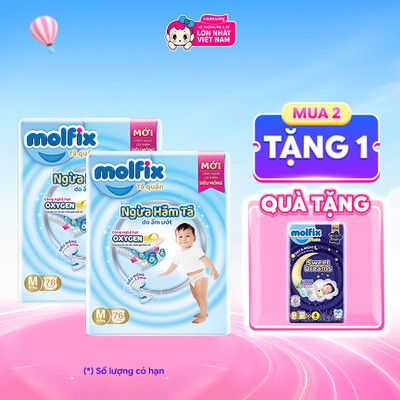 Molfix tã quần Oxygen size M 76 Ultra - Con Cưng