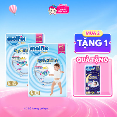 Molfix tã quần Oxygen size L 68 Ultra - Con Cưng