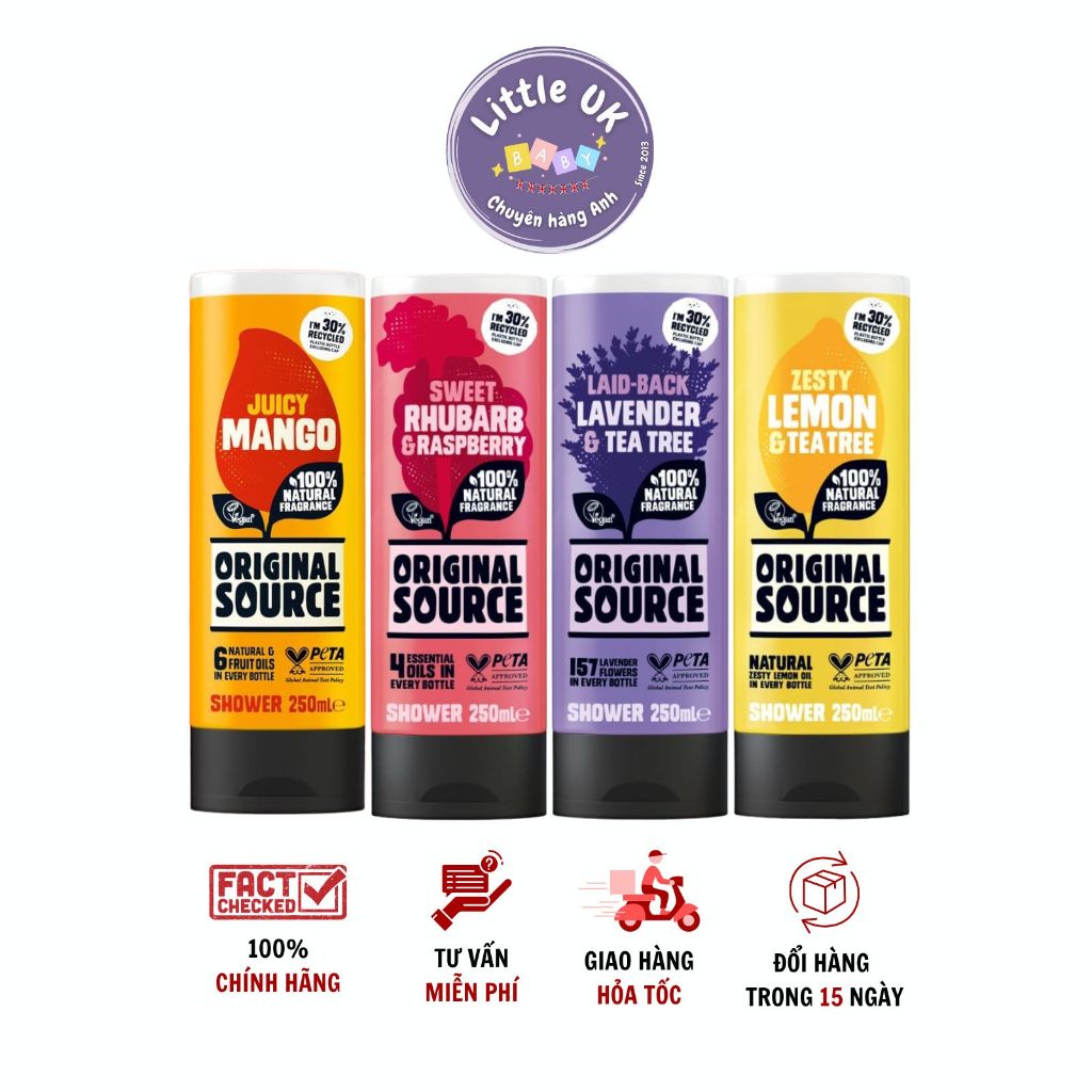 [NỘI ĐỊA UK] SỮA TẮM TRÁI CÂY & THẢO MỘC ORIGINAL SOURCE 250ML