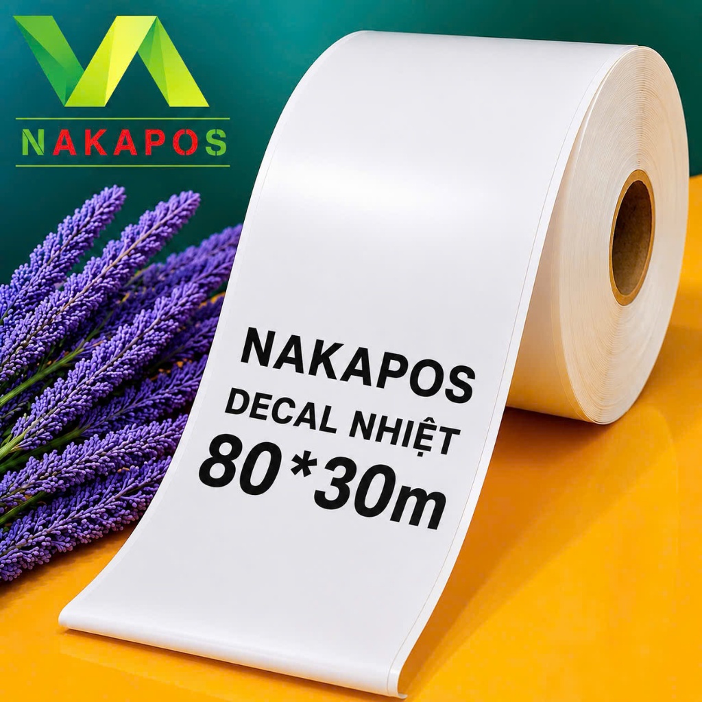 Giấy in nhiệt K80 Decal 80mm liên tục in bill livestream dán đuoc 80x30m in máy tự cắt tem in đơn hà
