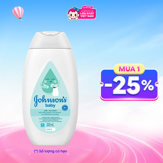 Sữa dưỡng ẩm mềm mịn Johnson's Baby Sữa và Gạo 200ml