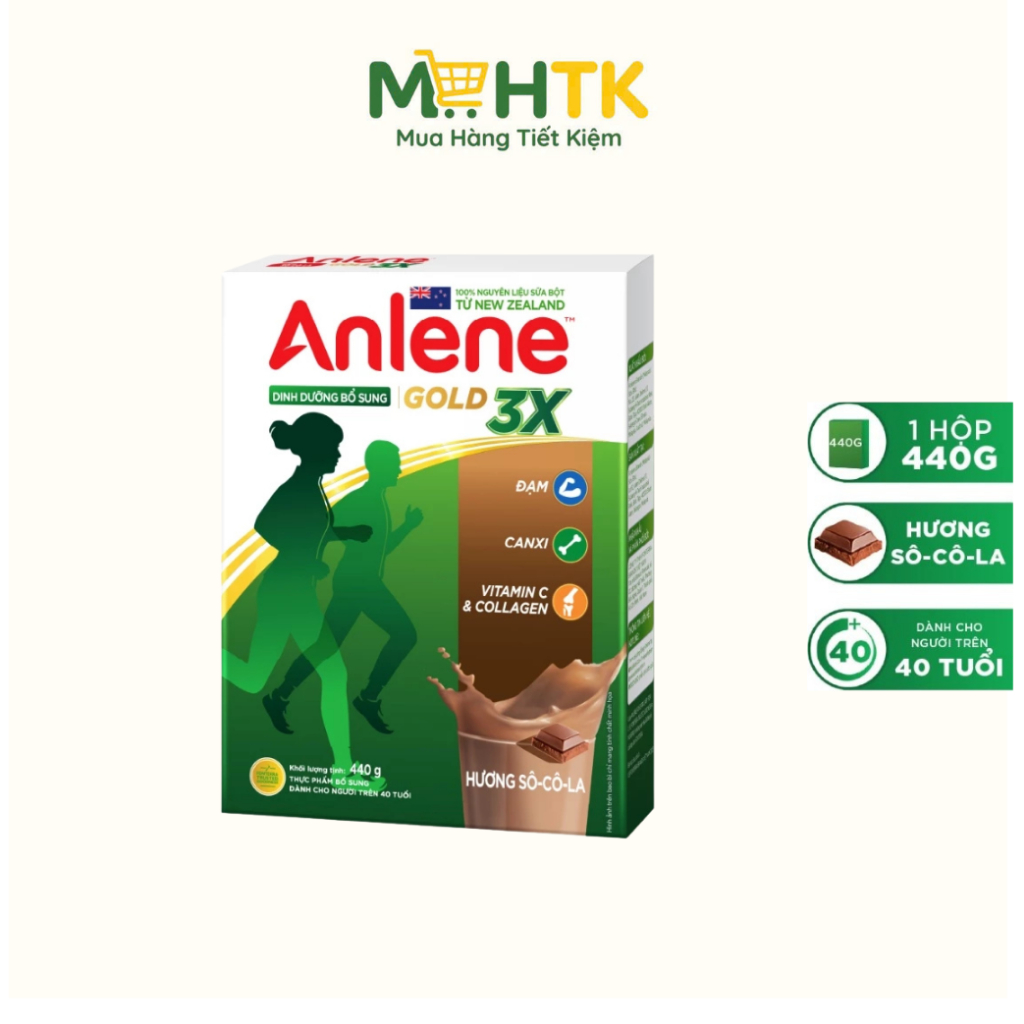 Sữa bột Anlene ít béo hương Socola 440g (Công thức 3X)