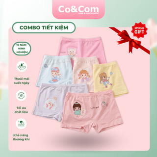 Combo 4 quần chíp đùi bé gái cotton hoạ tiết dễ thương Co&Com CD0020