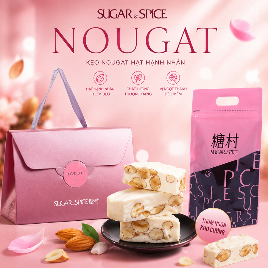 Kẹo Nougat Hạnh Nhân Kẹo Hạnh Phúc Kẹo Sữa Sugar & Spice Đài Loan
