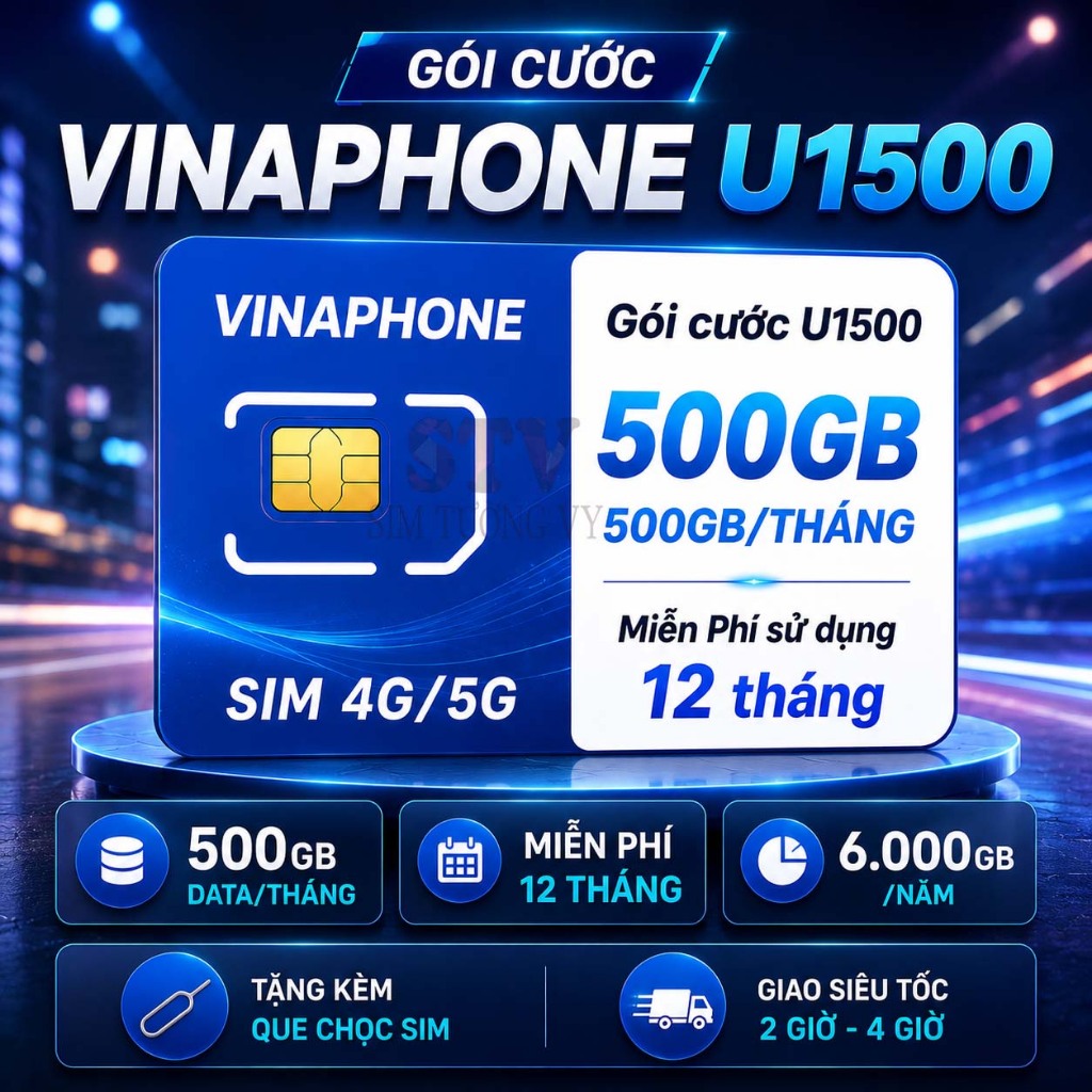 Sim 4G 5G Vinaphone d500 ,u1500, Fclub, big50y, D159V, U900,6SODA,12SODA,VIP199X miễn phí 1 tháng đế