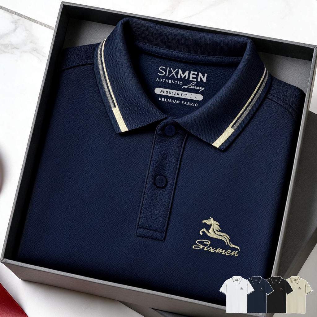 Áo Polo Nam SIXMEN HECARIM Vải Cá Sấu FeelMax Co Giãn Thoáng Mát Form Regular Fit Lịch Lãm