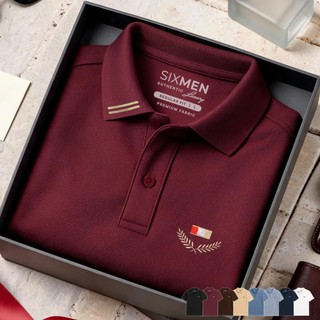 Áo Polo nam thêu cao cấp màu đỏ [Tặng Hộp Gói Quà Xịn] SIXMEN VICTORY -Vải cá sấu FeelMax thoáng mát
