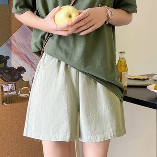 Quần Short Nữ Kaki Form A Rộng Cạp Cao Tôn Dáng Phong Cách Trẻ Trung Năng Động