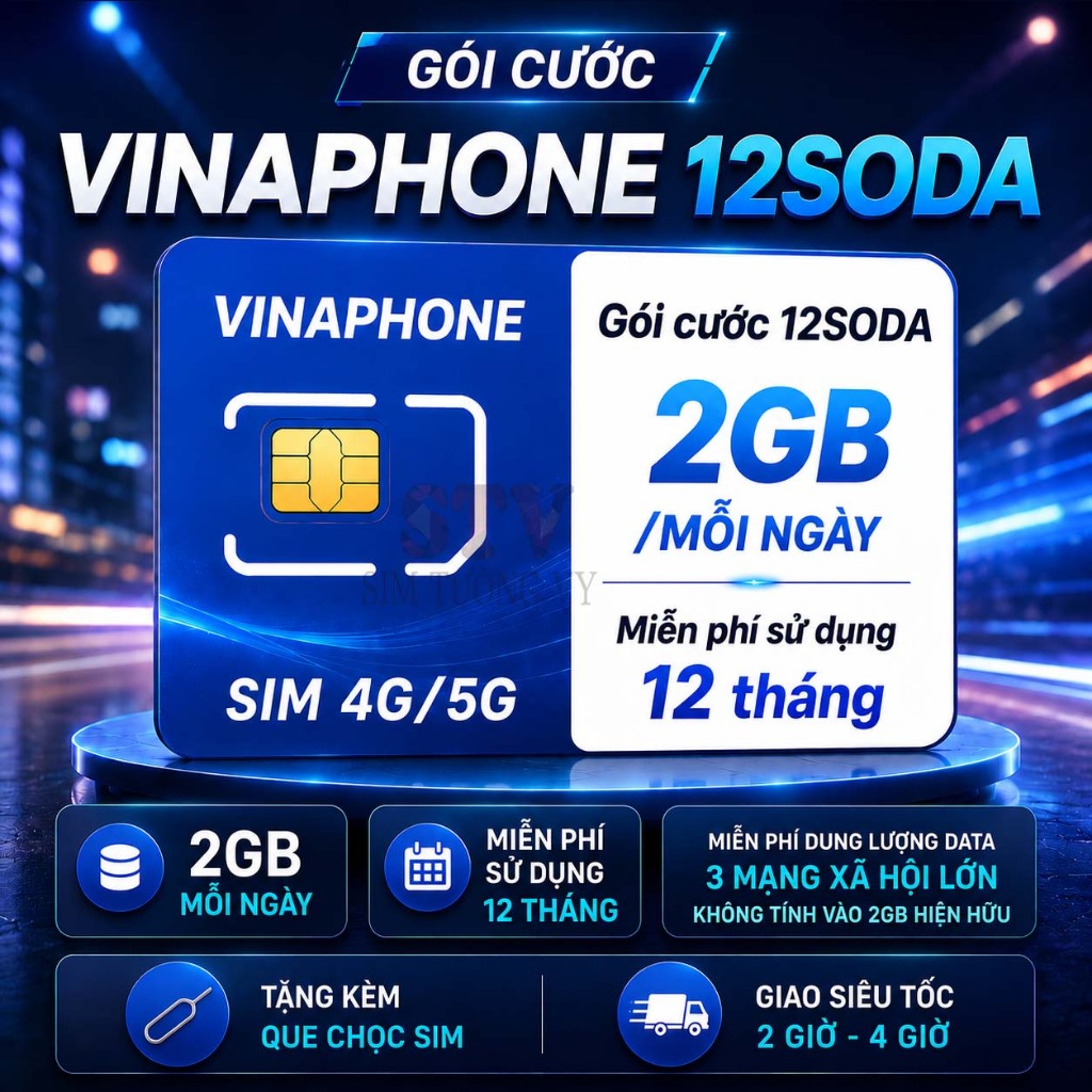 Sim 4G 5G Vinaphone gói cước SODA,D500,U1500,Fclub,D159V, Big50y, VIP199X miễn phí từ 01 tháng đến 12 tháng
