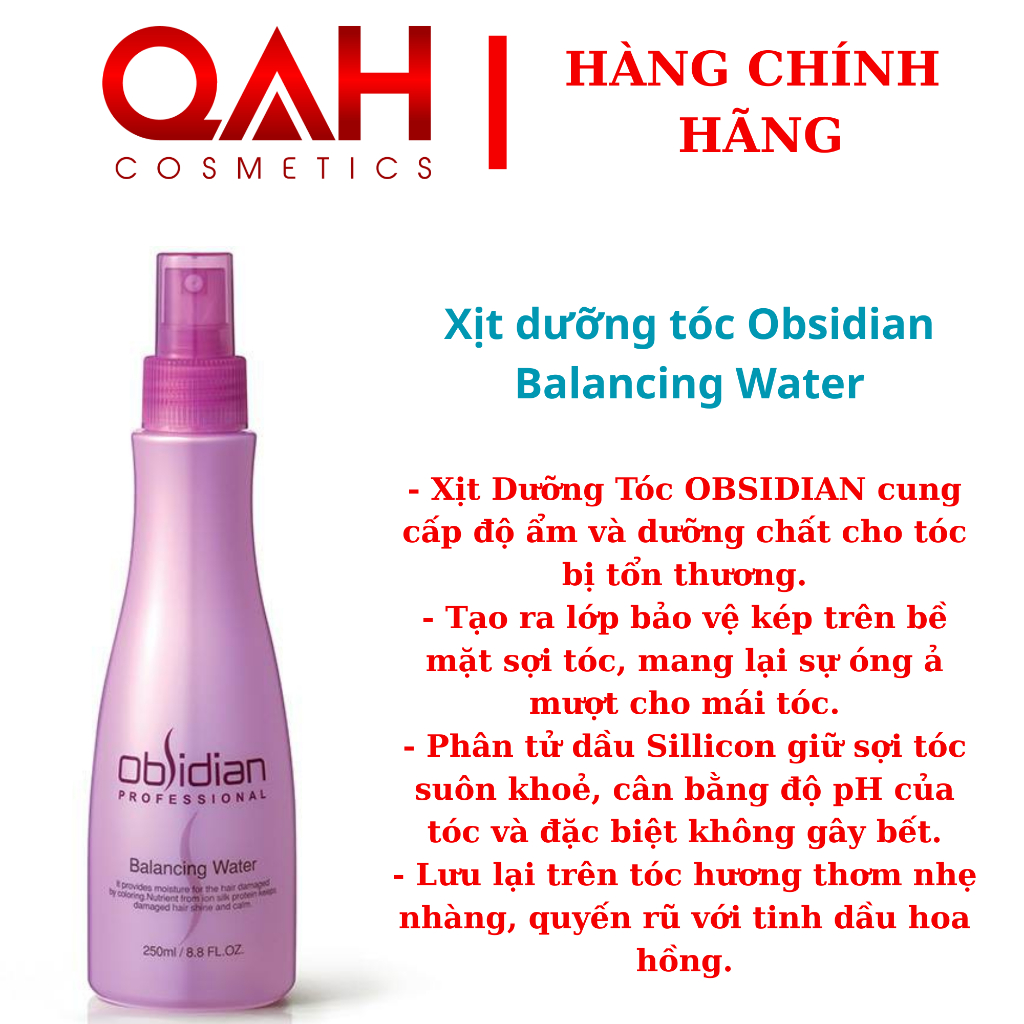 Xịt dưỡng tóc hoa hồng Obsidian 250ml