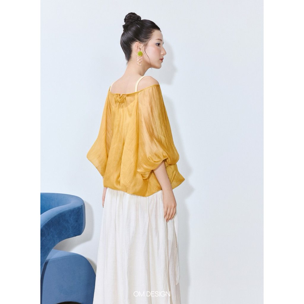Áo tơ khoác ngoài tay bo chun - Cici Shirt(+% phí sàn) - By OM Design