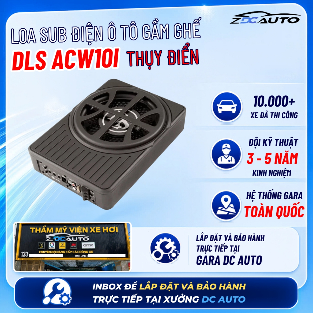 [Lắp đặt tại HCM] Loa Sub Điện Ô Tô Gầm Ghế DLS ACW10i Thụy Điển | Loa Sub DLS ACW68I Hay Nhất 2026