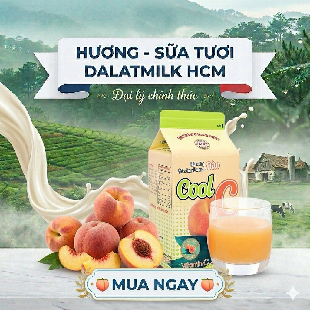 Thức uống lên men đào cool c 450ml Dalatmilk