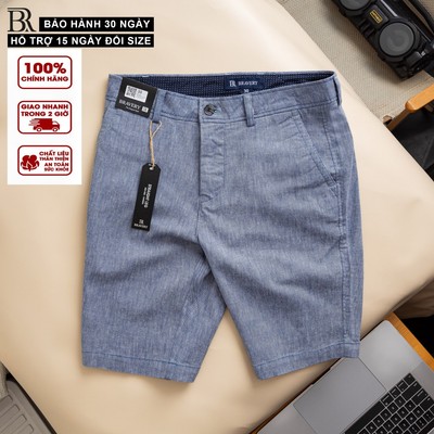 Quần Short Linen Rendo Bravery Nam Cao Cấp, Mềm Mịn Thoáng Mát, Dày Dặn, Co Giãn, Form Đẹp