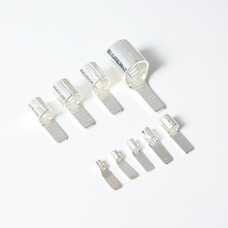 (Túi 50 cái) Đầu cos C45 | Đầu cos mỏ vịt trần | Cos pin dẹp đặc trần C45 bấm nối dây điện