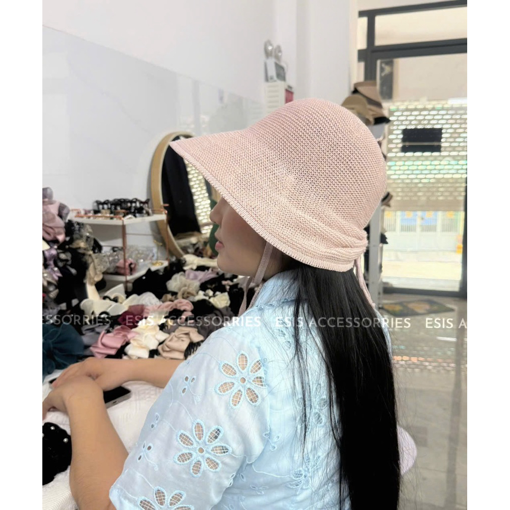 [NON114] MŨ CỐI VÀNH TRÒN CÓ DÂY PHONG CÁCH HÀN QUỐC